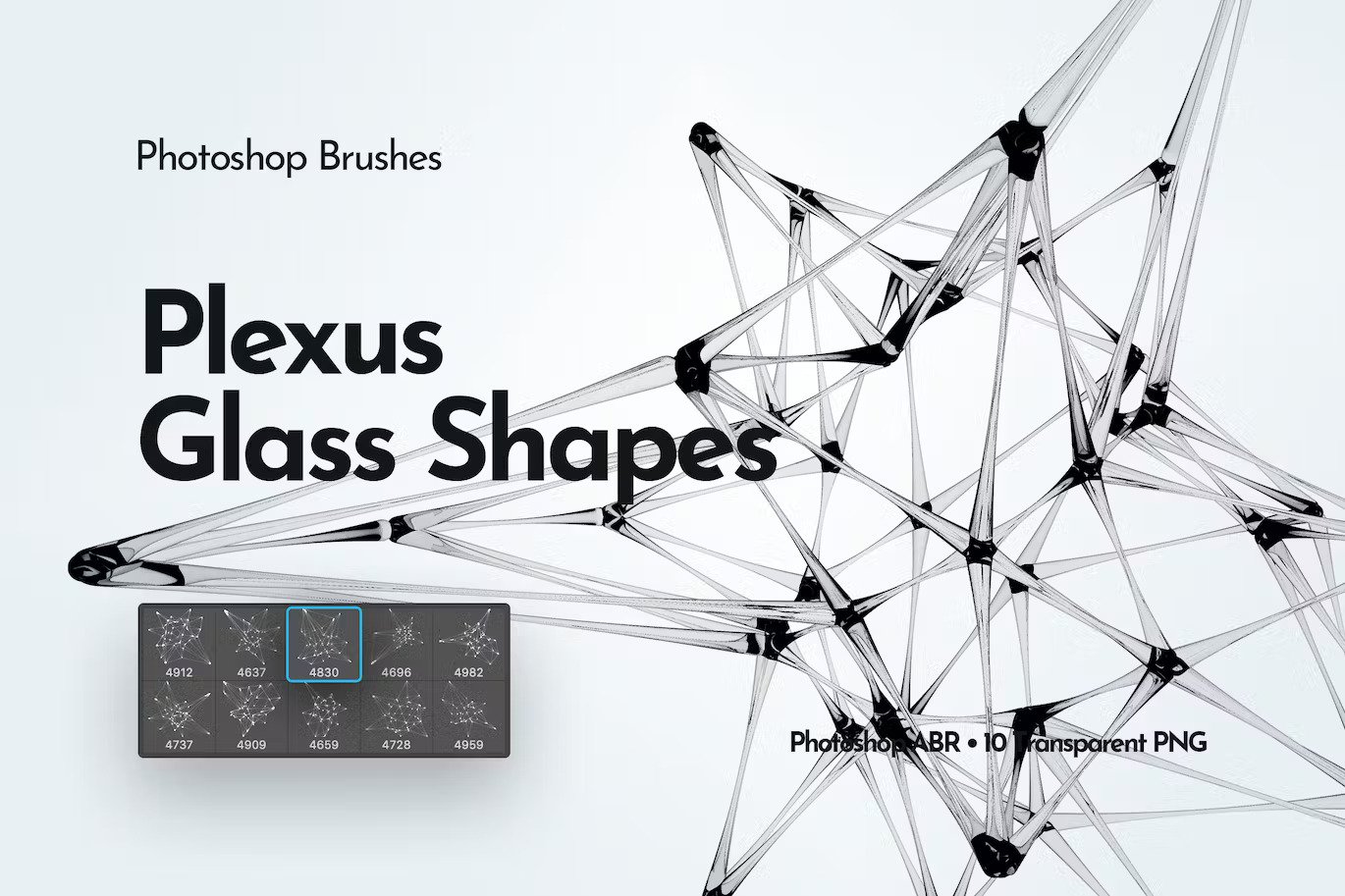 Plexus Glass Shapes Photoshop Brushes
